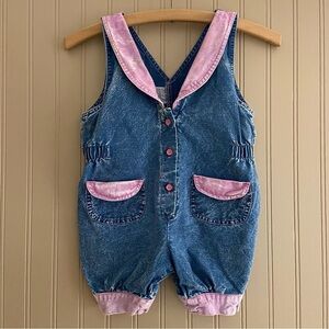 Vintage 80s/90s Acid Wash Toddler Romper Size 2